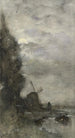 Landscape with Mill by Moonlight - Jacob Maris — artwork view