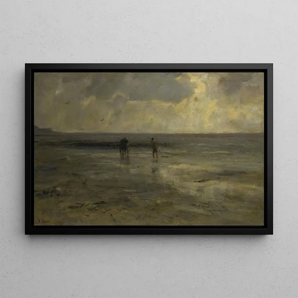 Playa al atardecer - Jacob Maris — cuadro enmarcado en la pared