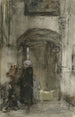 Fisherman's woman with her bride daughter lighting a church candle - Jacob Maris — artwork view