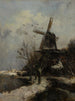 Molino de viento cerca de un arroyo en invierno - Jacob Maris — vista de la obra