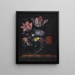 Jacob Marrel - A Glass Vase With Flowers.webp