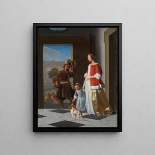 Jacob Ochtervelt - A Fishmonger at the Door.webp