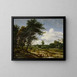 Jacob Salomonsz van Ruysdael - Landscape with herdsmen and cattle.webp