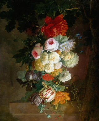 Jacob Xavery - A Garland of Flowers Hanging from a Bough.webp
