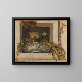 Jacob van Campen - Still Life with a Bowl of Corn Artichokes Grapes and a Parrot.webp