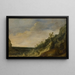 Paisaje montañoso con vista a un río y al mar - Jacob van Geel — cuadro enmarcado en la pared