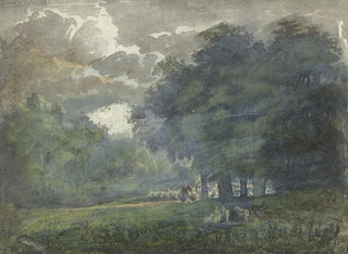 Jacob van Liender - Herders met kudde in bosrijk landschap.webp