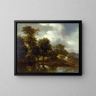 Jacob van Ruisdael - A Wooded Landscape with a Pond.webp