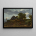 Landscape painting of dunes with distant view of Haarlem - Jacob van Ruisdael — framed artwork on a wall