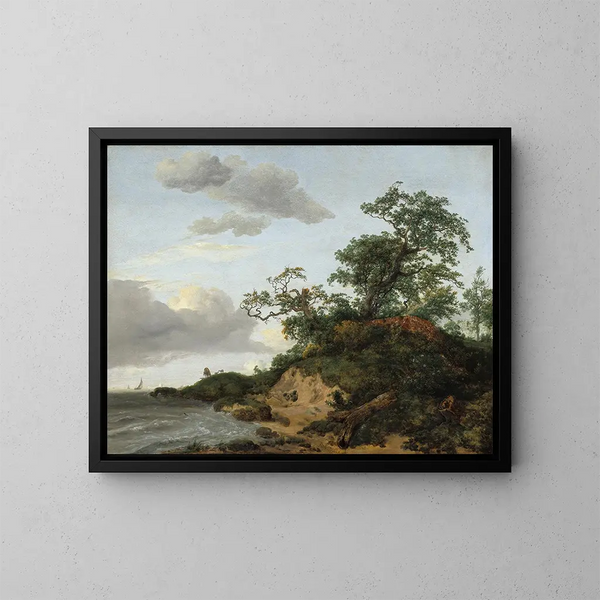 Dunes at the seaside - Jacob van Ruisdael — framed artwork on a wall