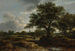 Landscape painting with a village in the distance - Jacob van Ruisdael — artwork view