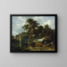 Landscape painting with a water mill - Jacob van Ruisdael — framed artwork on a wall