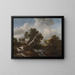 Cascade basse in a wooded landscape with a dead beech tree - Jacob van Ruisdael — framed artwork on a wall