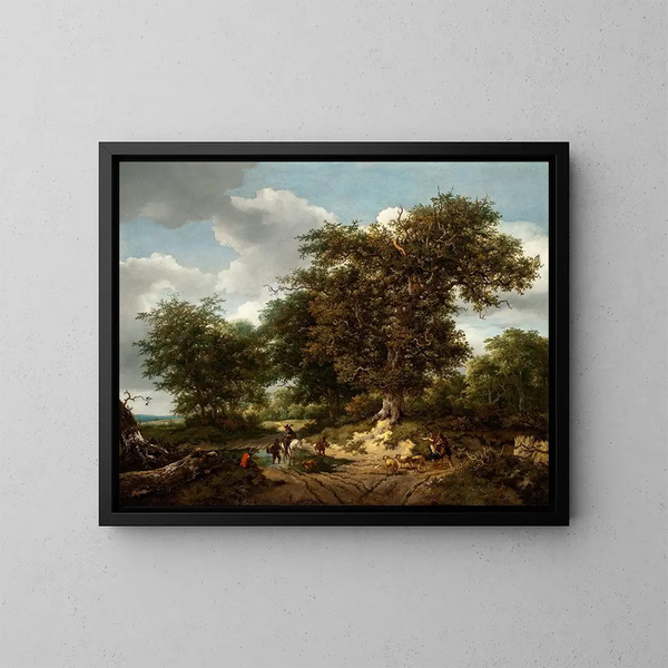 The Big Oak - Jacob van Ruisdael — framed artwork on a wall