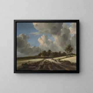 Campos de trigo - Jacob van Ruisdael — cuadro enmarcado en la pared