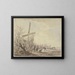 Riverbank painting with mill - Jacob van Strij — framed artwork on a wall