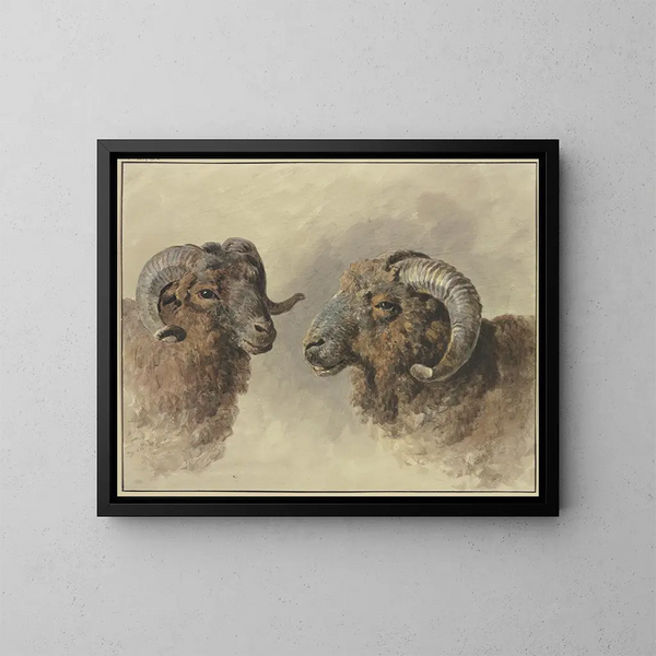 Dos ovejas - Jacob van Strij — cuadro enmarcado en la pared