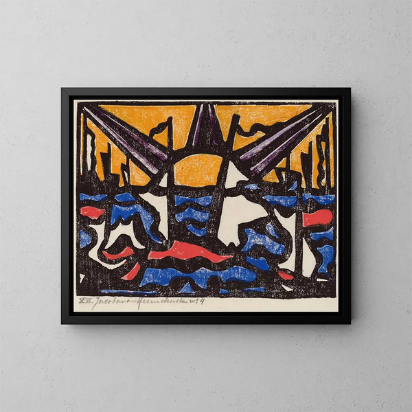 Paisaje con un sol - Jacoba van Heemskerck — cuadro enmarcado en la pared