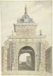 Vista de la antigua Puerta Vriesche en Alkmaar de frente - Jacobus Andreas Crescent — vista de la obra