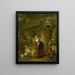 Woman drawing water from a well - Jacobus Johannes Lauwers — framed artwork on a wall