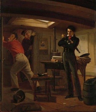 Jacobus Schoemaker Doyer - Jan van Speijk Debating whether to Set Fire to the Gunpowder.webp
