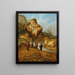 A rocky landscape with miners near a waterfall - Jacobus Sibrandi Mancadan — framed artwork on a wall