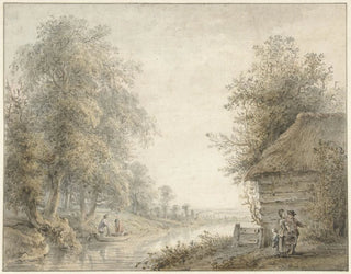 Jacobus Versteegen - Boerenschuur bij een vaart aan een boszoom.webp
