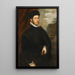 Retrato de un noble - Jacopo Tintoretto — cuadro enmarcado en la pared