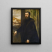retrato de un hombre con vista a un paisaje - Jacopo Tintoretto — cuadro enmarcado en la pared