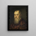 Retrato de un hombre con abrigo rojo - Jacopo Tintoretto — cuadro enmarcado en la pared