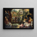 L'adoration del becerro de oro - Jacopo Tintoretto — cuadro enmarcado en la pared