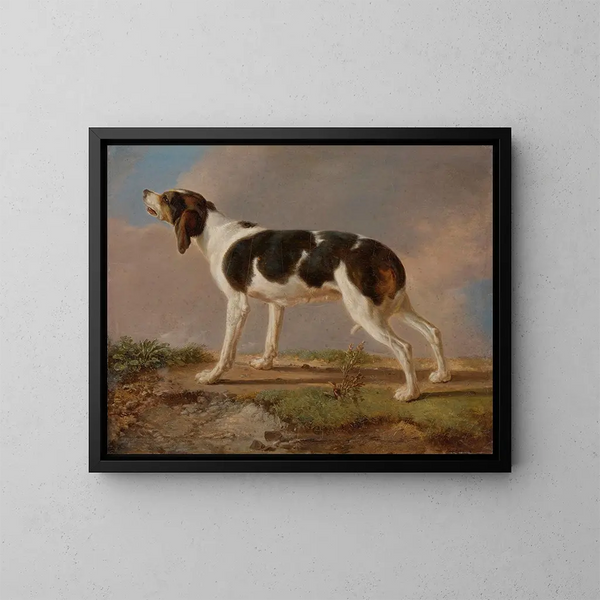 Un perro de caza - Jacques-Laurent Agasse — cuadro enmarcado en la pared