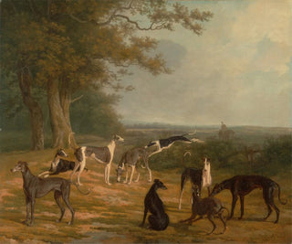 JacquesLaurent Agasse - Nine Greyhounds in a Landscape.webp