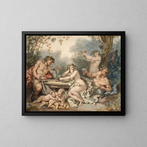 Nymph and Faun - Jacques-Philippe Caresme — framed artwork on a wall