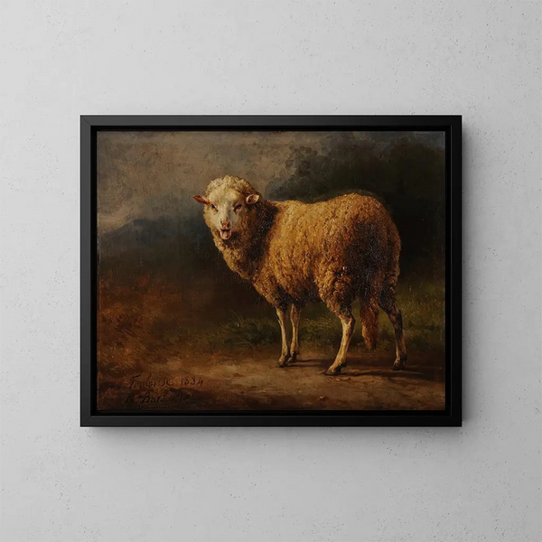 oveja blanca - Jacques-Raymond Brascassat — cuadro enmarcado en la pared