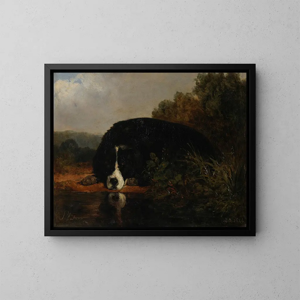 Plutón, perro favorito del amo - Jacques-Raymond Brascassat — cuadro enmarcado en la pared