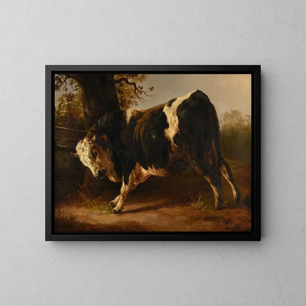 Toro enojado - Jacques-Raymond Brascassat — cuadro enmarcado en la pared