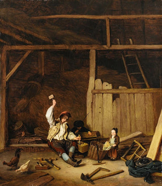 Jacques Albert Senave - A carpenter in a barn.webp