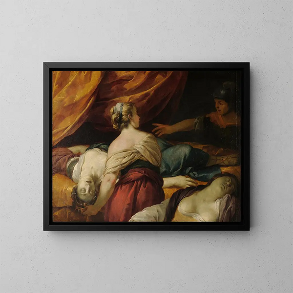 La muerte de Cloptre - Jacques Blanchard — cuadro enmarcado en la pared