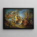 la Alegoría en honor a la publicación de la paz de Aix-la-Chapelle el 13 de febrero de 1749 - Jacques Dumont — cuadro enmarcado en la pared