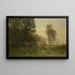 Landscape painting with farmers plowing - Jacques Dunant — framed artwork on a wall