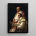 Retrato del Papa Pío VII y del cardenal Caprara - Jacques Louis David — cuadro enmarcado en la pared