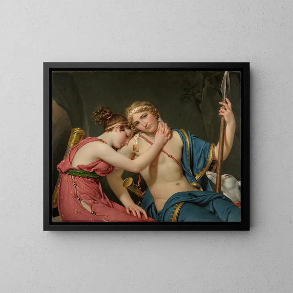 La partida de Telémaco y Eucharis - Jacques Louis David — cuadro enmarcado en la pared