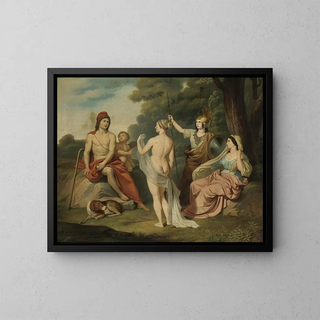 El Juicio de París - Jacques Louis David — cuadro enmarcado en la pared