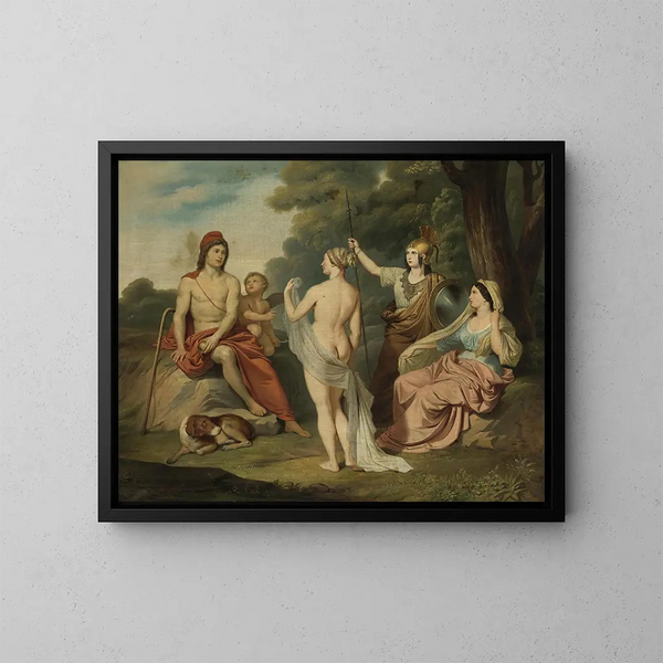 El Juicio de París - Jacques Louis David — cuadro enmarcado en la pared