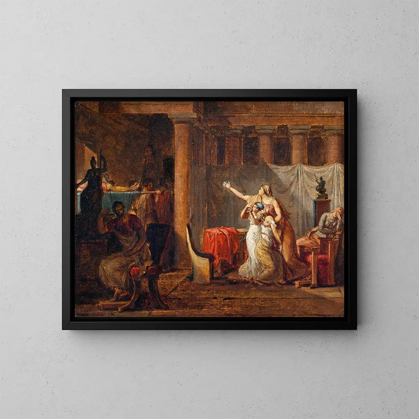 El regreso de los lictores a Bruto con los cuerpos de sus hijos - Estudio - Jacques Louis David — cuadro enmarcado en la pared