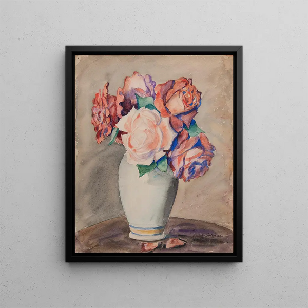 Jadwiga Gazowska - Roses in a white vase.webp