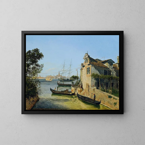 Vista de San Giorgio Maggiore en Venecia - Jakob Alt — cuadro enmarcado en la pared