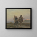 Promenade du soir, violoniste et couple de paysans dans les champs - Jakob Becker — framed artwork on a wall