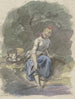 campesino sentado en el bosque - Jakob Becker — vista de la obra
